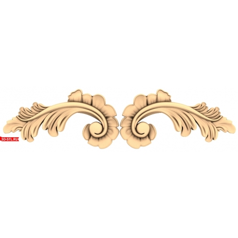 Floral swirls - 3D decorative model in STL format