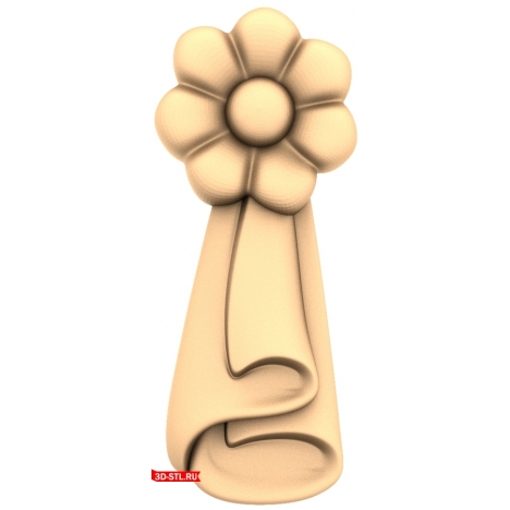 3D STL model for CNC: Unique floral decor