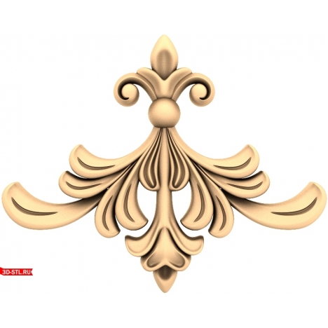 Decor in STL format for CNC: 3D model of a Baroque scroll