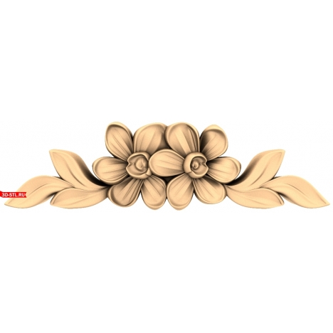 Floral Accent - 3D STL model for milling