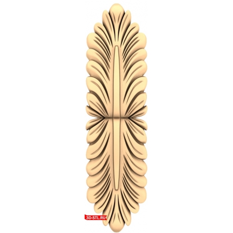 3D model of the Luxurious Leaf decor for CNC