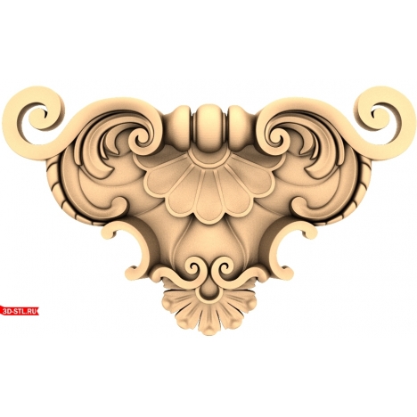 Luxurious Curl Decor - STL model for CNC