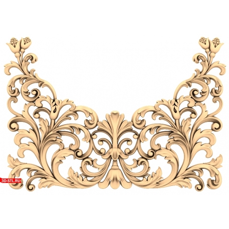 Floral ornament - 3D model for CNC