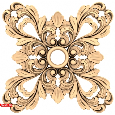 Stained Glass Flower - 3D STL model for CNC milling