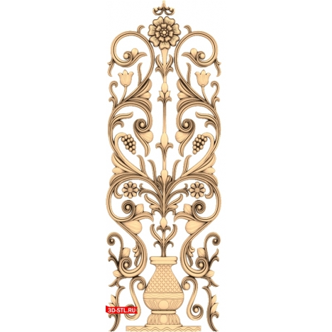 Elegant Vignette - 3D STL door model for CNC
