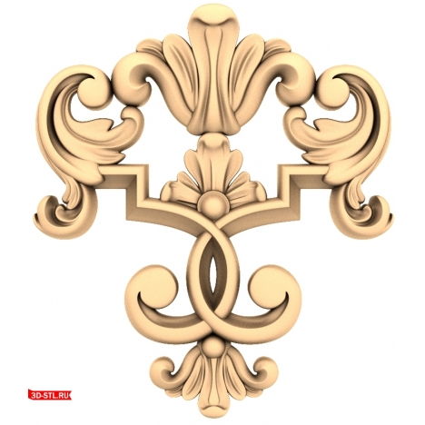 Baroque Flower Decor - 3D model in STL format for CNC