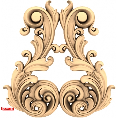 3D model of the Elegant Curls decor in STL format for CNC