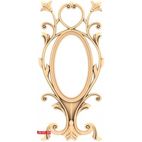 Elegant frame - 3D model for CNC router