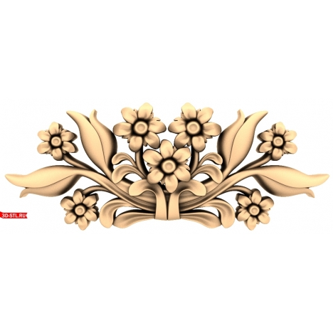 Floral Ornament - 3D STL Model for CNC