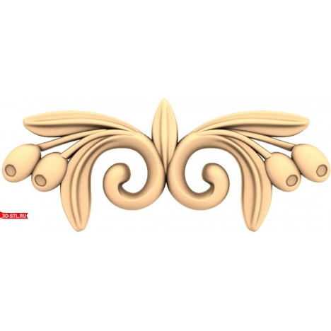 3D model of floral swirls for CNC