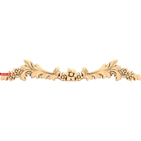 3D model of a floral ornament for CNC