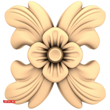 Luxurious floral decor - 3D STL model for milling