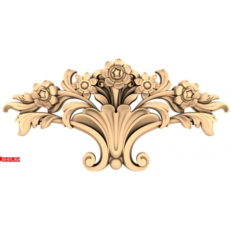Floral Ornament - 3D STL Model for CNC
