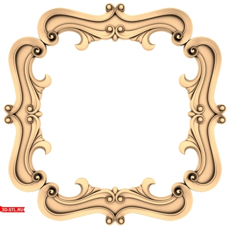 Elegant monogram frame for CNC in STL format
