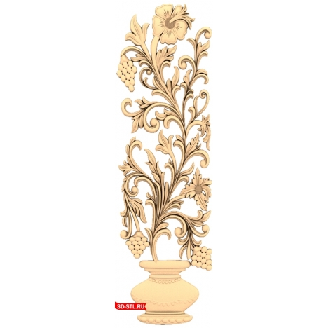 Floral Elegy - 3D STL model for CNC