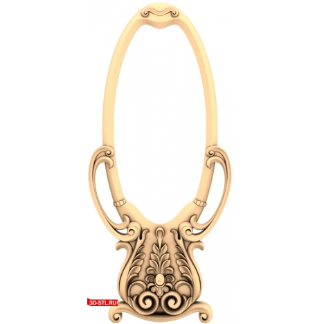 3D model of a frame for CNC - an exquisite oval frame with an ornament