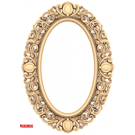 Oval Carved Frame - 3D STL Model for CNC
