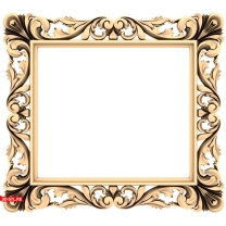 Baroque Elegance: 3D model of the frame in STL format for CNC