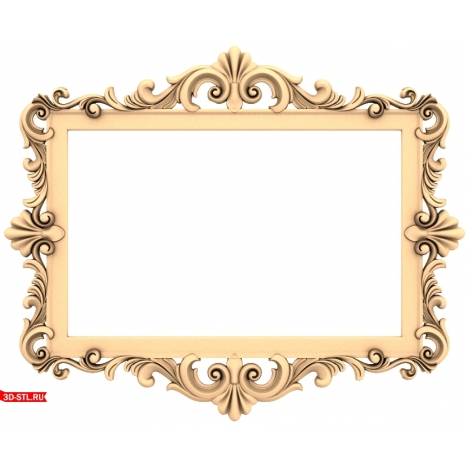 Luxury STL 3D model of the Baroque Pattern frame for CNC