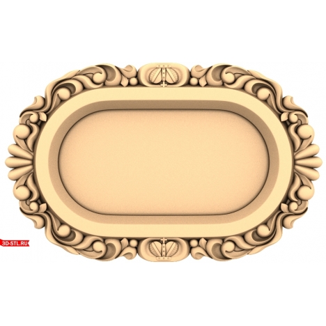 3D model of an oval carved frame for CNC in STL format