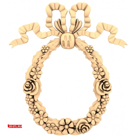 3D Model of a Frame with a Floral Motif in STL Format