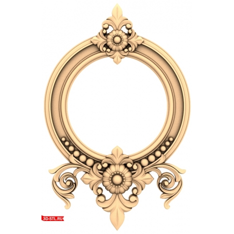 Round Carved Frame - 3D STL Model for CNC
