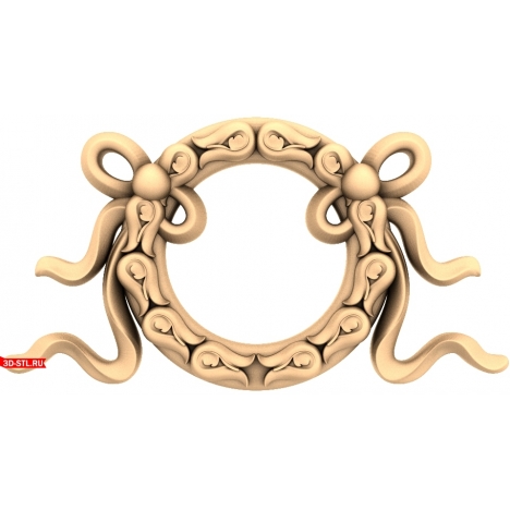 Ornamental Frame with Ribbons - 3D STL model for CNC