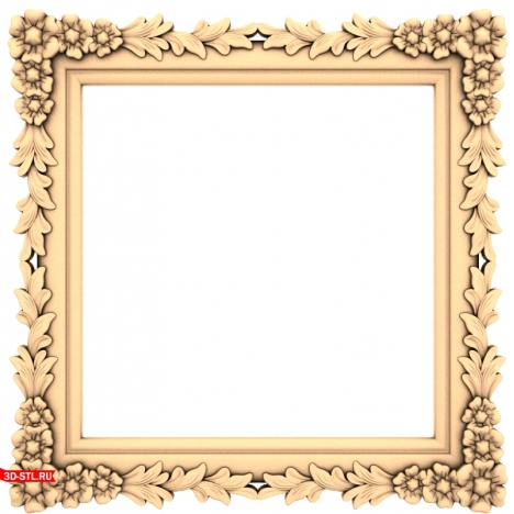 Floral Ornament - 3D Frame Model for CNC