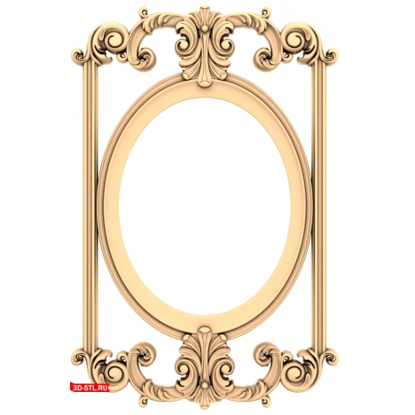 3D model of the Baroque Elegance frame in STL format for CNC