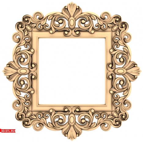 Elegant Baroque Frame - STL model for CNC