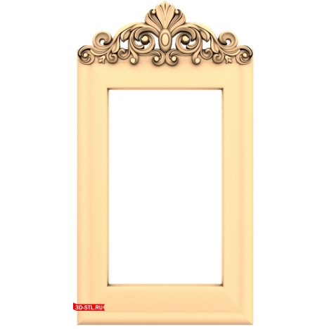 3D model STL frame Baroque pattern for CNC