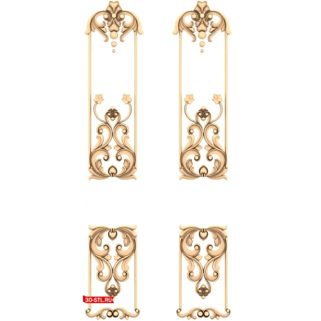 3D Model of the Grace Art Nouveau Door for CNC