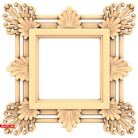 3D STL model of the Royal Baroque frame for CNC