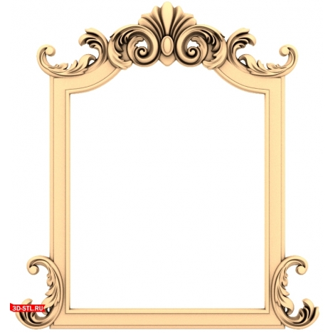 3D model of the Baroque scroll frame for CNC STL machine