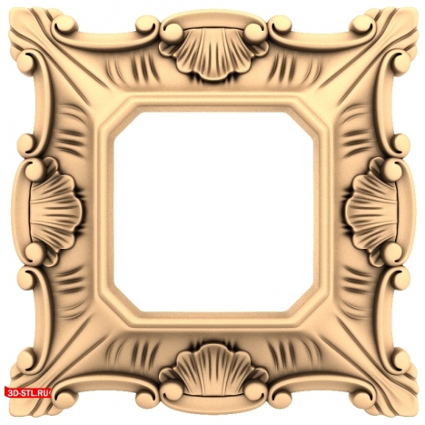 STL model of the luxurious Baroque frame for CNC