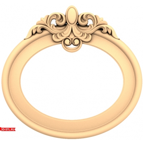 Exquisite 3D model of an oval frame in STL format for CNC