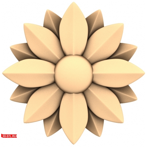 3D model of a Sunflower socket for CNC