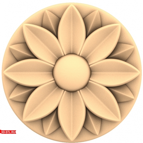 Download the Luxury Flower 3D model in STL format for CNC.