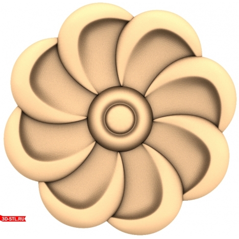 3D model of the Flower Globe rosette for CNC