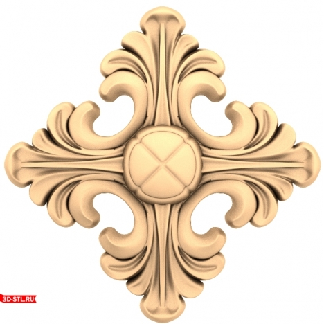 Vintage rosette 3D STL model for CNC