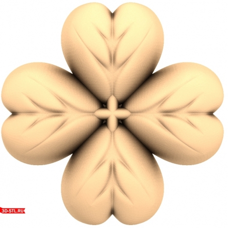 3D model of a Lotus Flower socket for CNC in STL format