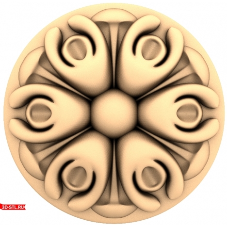 3D model of the Flower Crown rosette for CNC machine in STL format