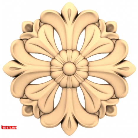 Elegant 3D model of a rosette in STL format for CNC
