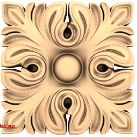 Baroque Vortex - 3D rosette model in STL format