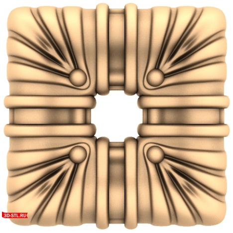 Download the Square Waltz rosette 3D model in STL format for CNC machining.