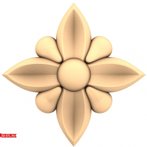 3D model of Orlikova rosette for CNC milling