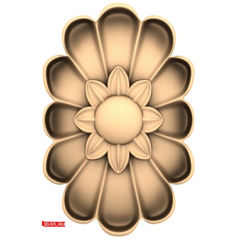 3D STL model of the Floral Splendor rosette for CNC