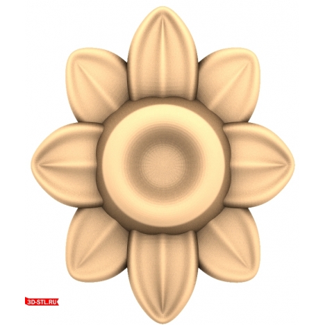 3D STL model of a solar flower socket for CNC