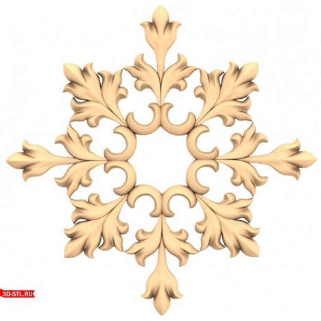 Vintage Flower rosette 3D model in STL format