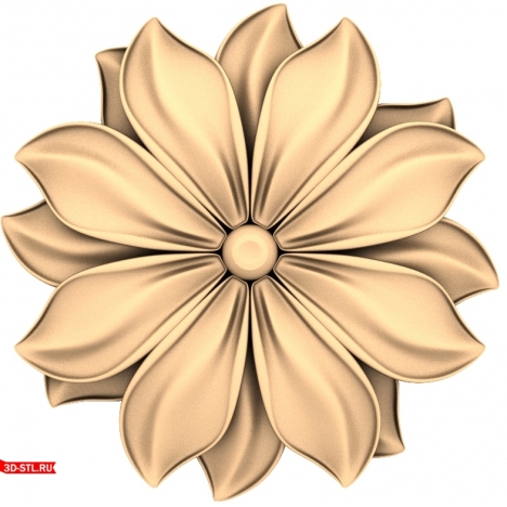 STL model of the Floral Harmony rosette for CNC